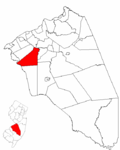 Map of Burlington County highlighting Mount Laurel Township